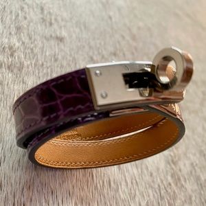 Hermes Kelly Double Tour crocodile Bracelet